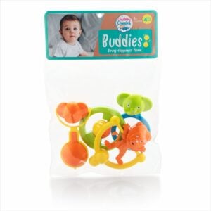 Sunny Chubby Cheeks Buddies Rattle Set – Fun Baby Toys for Sensory Development and Motor Skills