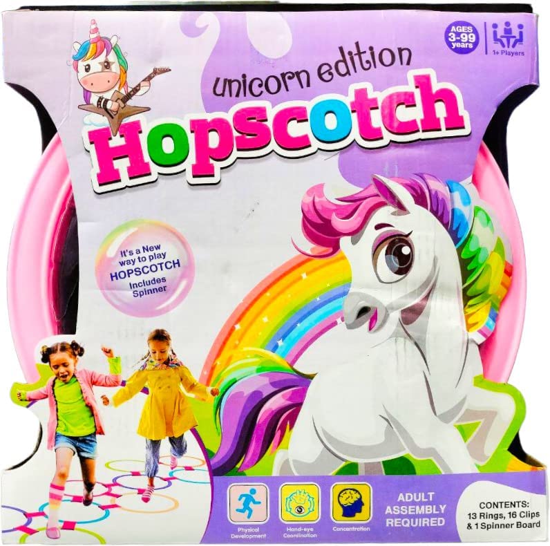 Unicorn Hopscotch Ring Set with Hoops and Connectors | Great for Indoor/Outdoor Play for Kids | 3+Years