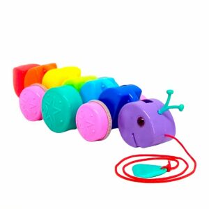 United Agencies Swirly Caterpillar Pull Along Toy – Amazing Walking Toy for Toddlers, Motor Skill Development, Balance Training and Fun Play for 1+ Years
