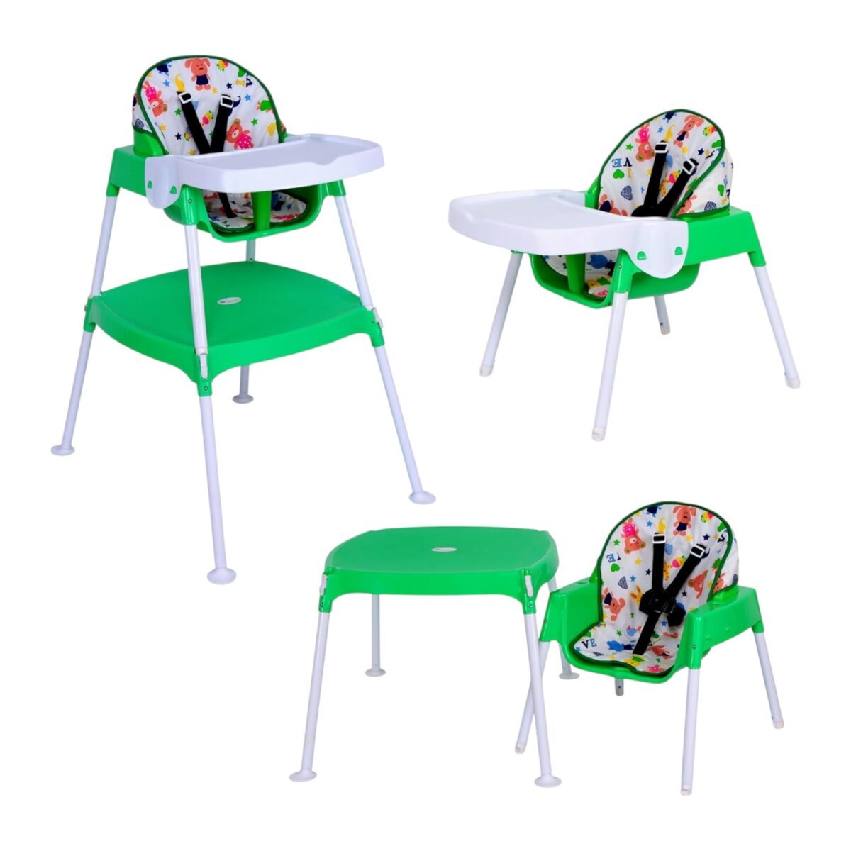 Natraj Smart 4 in 1 Highchair For Baby | Secure 5-Point Harness | Sturdy Frame | Spacious Table Provides | Removable Tray For Kids | 6+ Months.