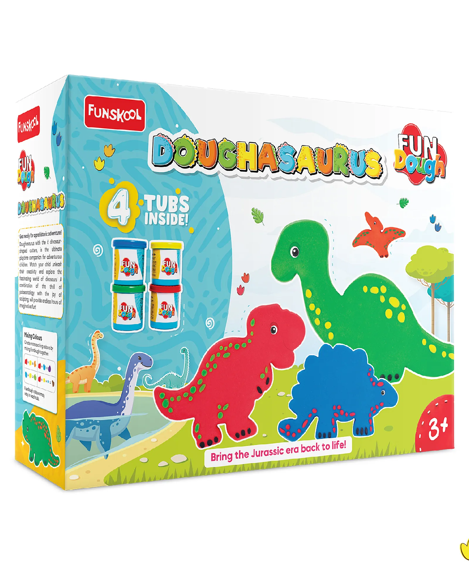 Funskool Fundough Playset Doughasaurus, Pretend Play | Mold to Make Dinosaur's from Dough. For Kids | 3+Years