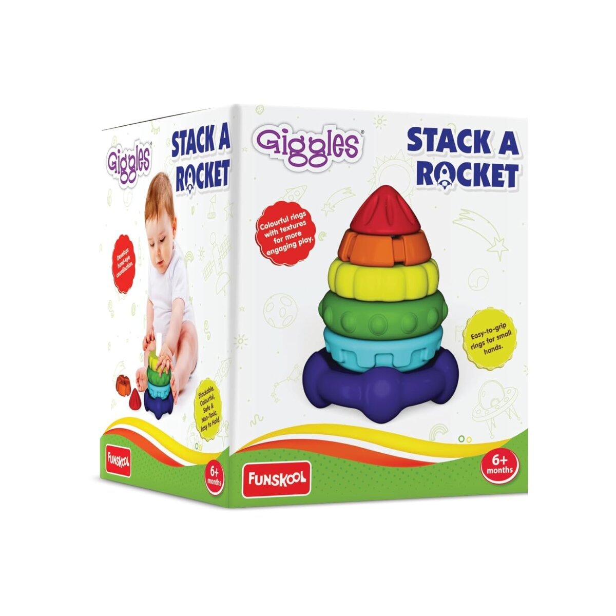 Buy Funskool Giggles Funskool Stack A Rocket Stackable Textured Toy for  Kids 6+ Years for Online In India • Kheliya Toys