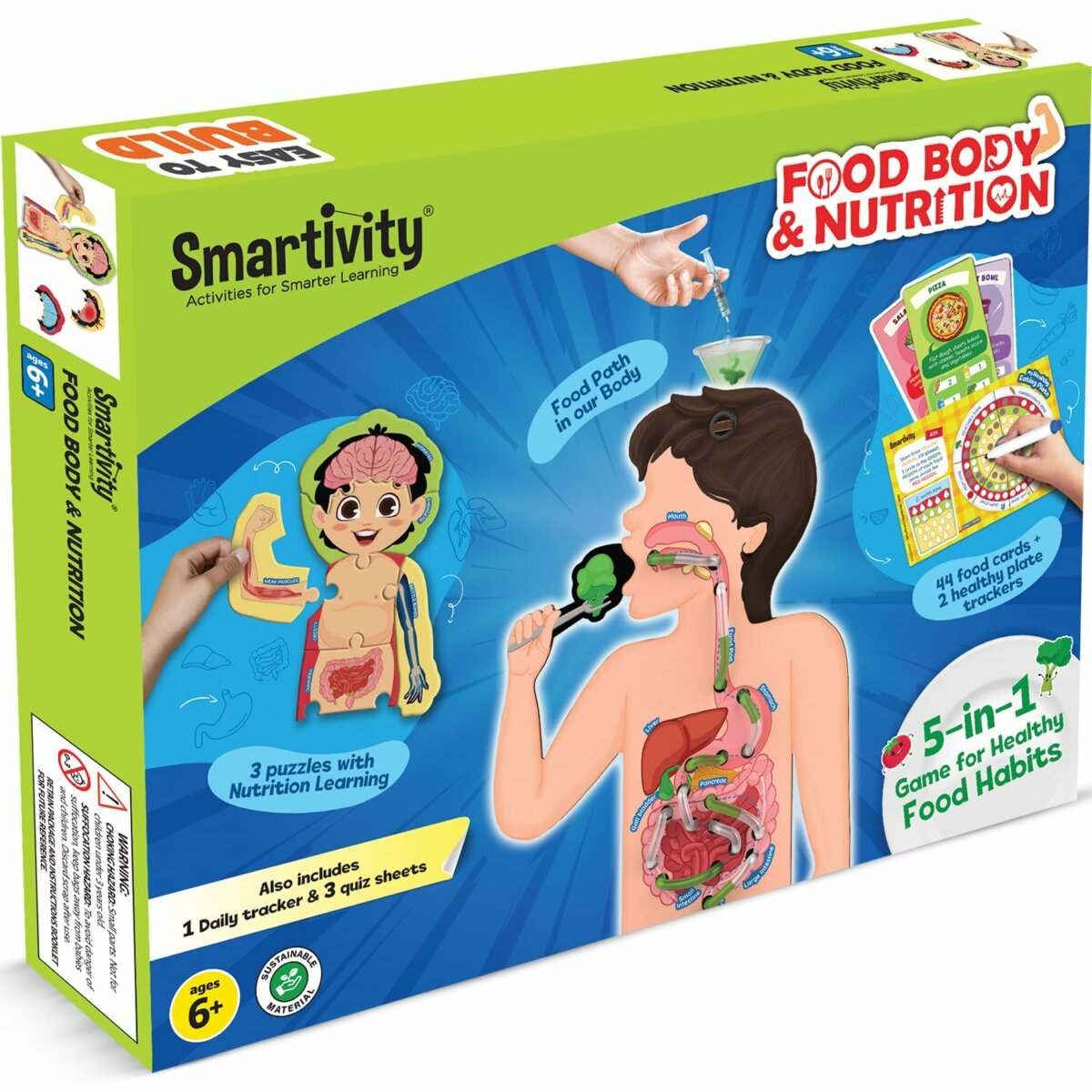 Smartivity Food Body And Nutrition 5 in 1 Game For Healthy Food Habits For Kids | 6+ Years