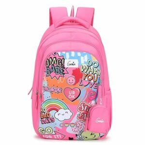 Genie Cool Pink Casual Backpack for girls, 19 inch girls backpack, 3 compartment girls backpack, water-resistant casual backpack for girls, Genie Cool Pink Backpack for 4+ girls