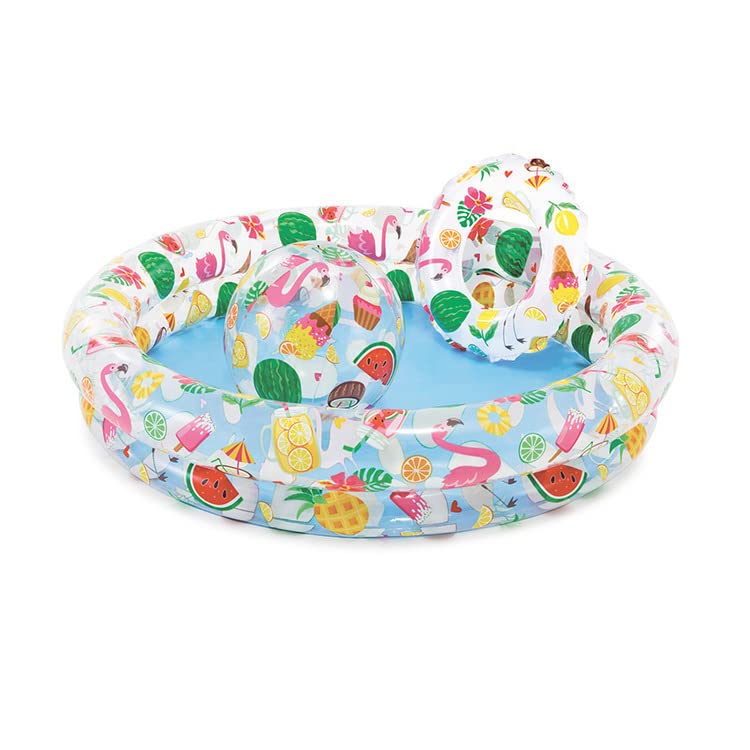 Intex Stargaze Pool Set 48"|  Multi Color With Ball And Swimming Ring For Kids | 3+Years
