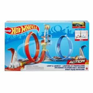 Mattel Hot Wheels Loop and Launch Track Set for Kids, Hot Wheels race track for kids, adjustable Hot Wheels track set, Hot Wheels toy car set for kids, educational race track toy for kids, fun Hot Wheels track for kids, Hot Wheels loop and launch set