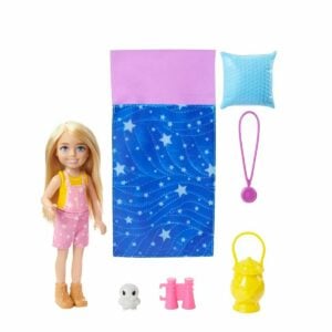 Mattel Barbie Chelsea Camping Playset Doll With Accessories – Fun Outdoor Adventure Toy for Kids 3+ Years, Creative Pretend Play Doll