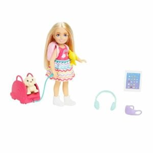 Mattel Barbie Chelsea Travel Set Doll With Puppy – Fun Imaginative Travel Play for Kids 3+ Years, Creative Pretend Adventure Toy