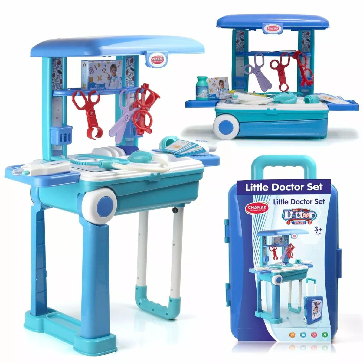 Premium Doctor Set With Trolley for Kids with LED Light Instruments Pretend Play Doctor Kit | 3+Years