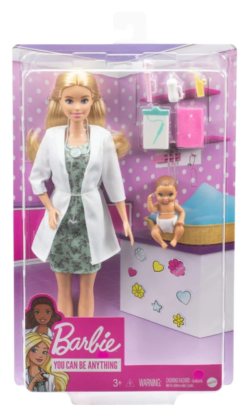 Mattel Barbie Baby Doctor Playset with 12 Inch Blonde Doll With Accessories For Kids | 3+ Years
