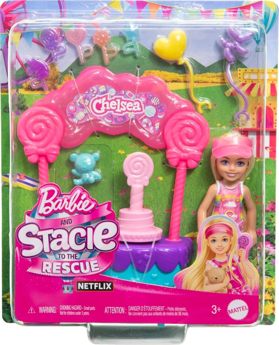 Mattel Barbie Chelsea Doll and Lollipop Stand Playset with Accessories For Kids | 3+ Years
