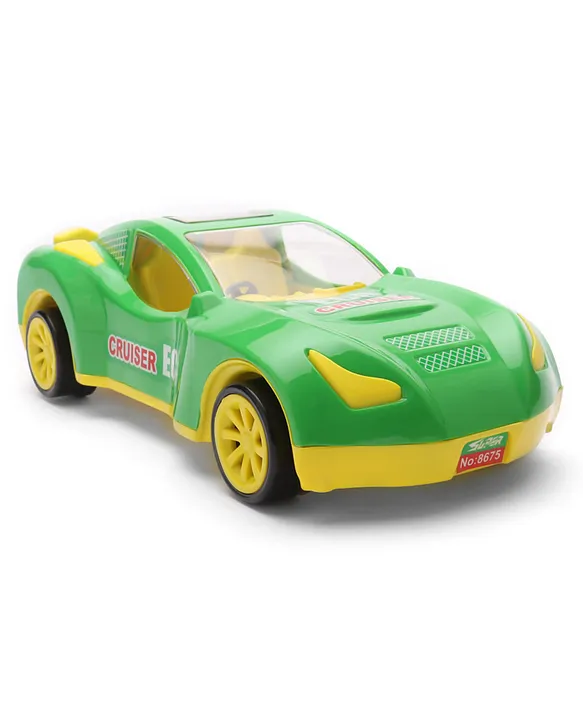 Friction Powered Eco Cruiser Car | Sporty Green And Yellow Car For Kids | 3+ Years