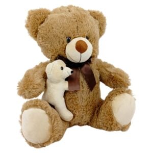 FUN ZOO Soft Plush Stuffed Animal Mom Bear, cuddling mom bear plush toy, fluffy 40cm bear for kids, FUN ZOO soft toy decorative bear