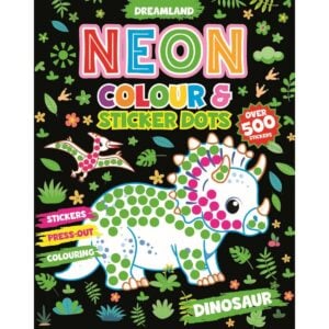 Dreamland Dinosaur Neon Color and Sticker Dots Book | Creative Activity Book for Kids | Over 500 Stickers | 4+ Years