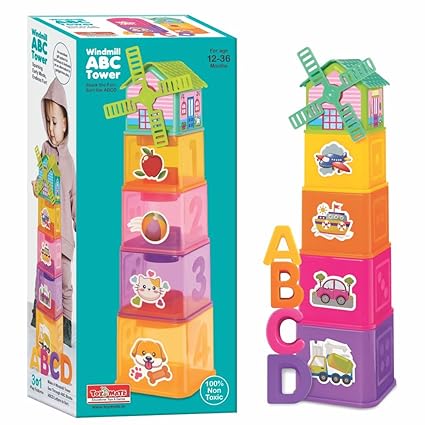 ToyMate Windmill ABC Tower Stack block game For kids | 12 To 36 Months