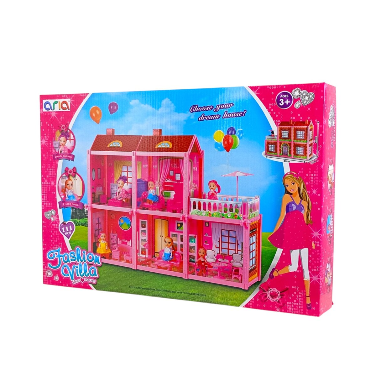 Fashion Villa Beauty Play Set Lovely Doll House 111 Pcs3 Fashion Villa Beauty Play Set Lovely Doll House 111 Pcs – Amazing Creative Roleplay Toy With Accessories For Kids 3+ Years Fashion Villa Beauty Play Set Lovely Doll House 111 Pcs – Amazing Creative Roleplay Toy With Accessories For Kids 3+ Years Image 3