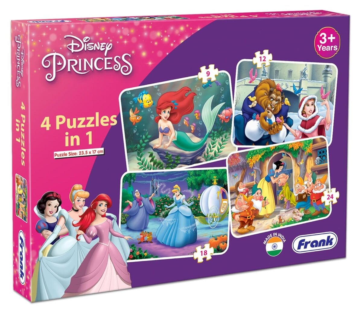 Disney Princess Puzzle – Fun And Educational 4-in-1 Jigsaw Set For