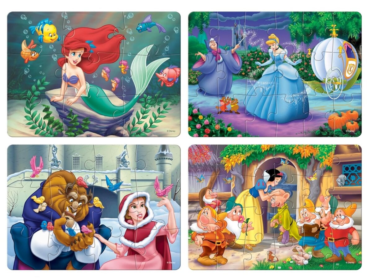キッズ・ファミリー TheHappinessYearDeluxe/Disney Disney Princess Puzzle – Fun And Educational 4-in-1 Jigsaw Set For