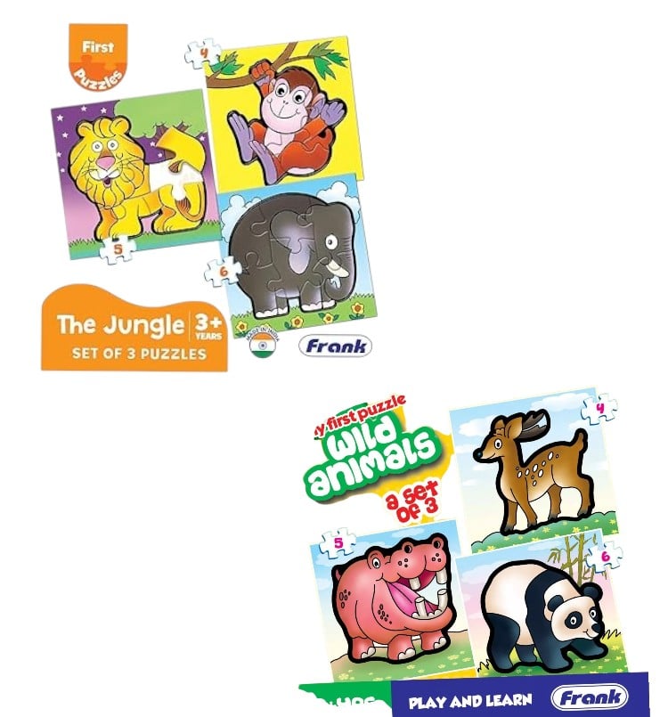 Frank First Puzzle Combo Set toy for kids, Frank First Puzzle Combo Set educational playset, Frank First Puzzle Combo Set learning toy, Frank First Puzzle Combo Set jungle animals puzzle, Frank First Puzzle Combo Set wild animal puzzle