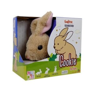 Fuzzbuzz Cookie the Jumping Hare Rabbit Interactive Plush Pet Toy for Kids 3+ Years | Fun Hopping Cuddly Toy
