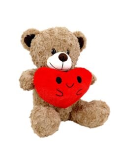 Just Bear Rose St Heart Soft Teddy Bear 33 Cm Charming Plush Teddy with Rose and Heart Design for Kids 3+ Years | Lovely Cuddly Gift