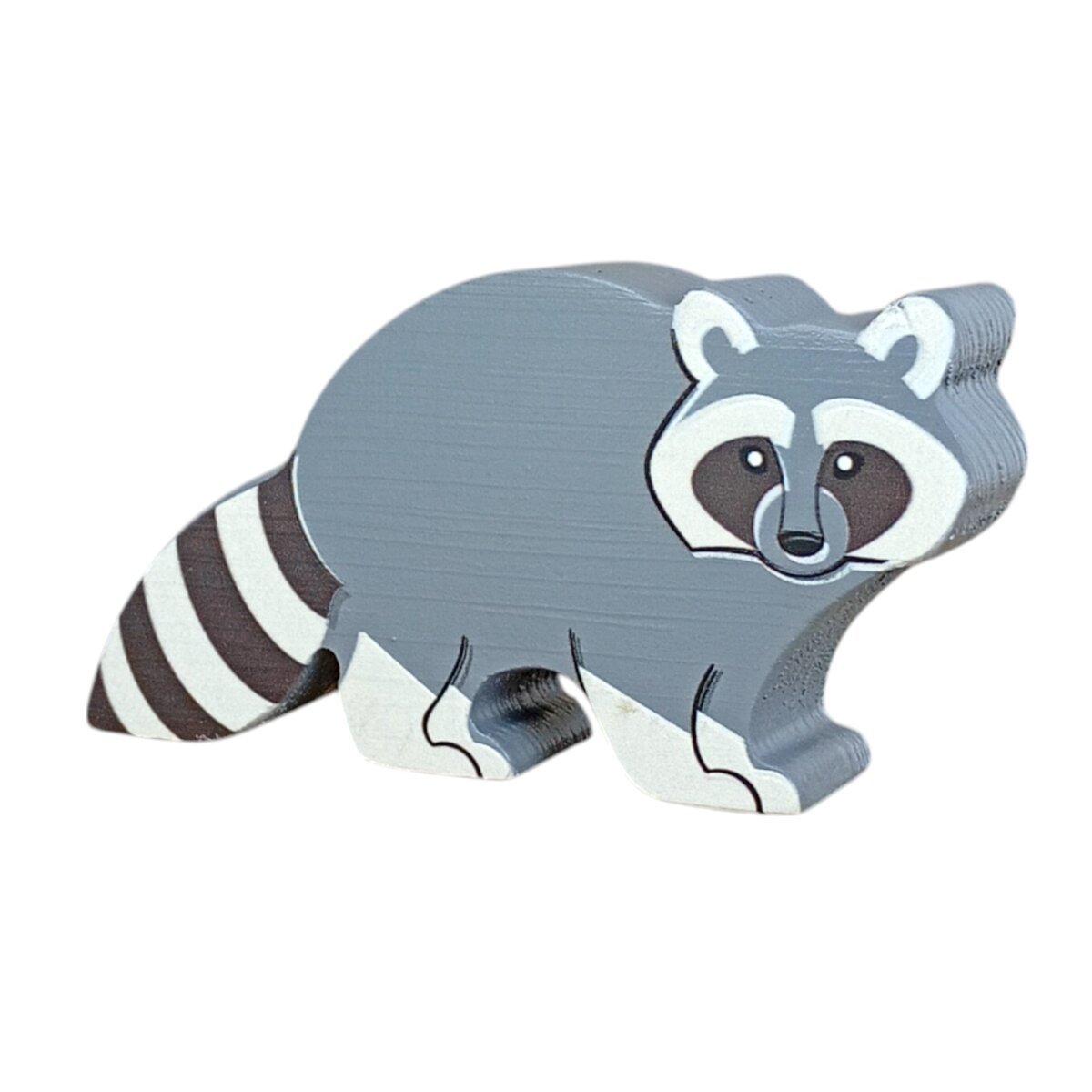 Play Time 'Mighty Medium Creatures (Racoon Toy) Wooden Animal Toy 8cm X 5.5cm X 2cm For Kids | 3+Year