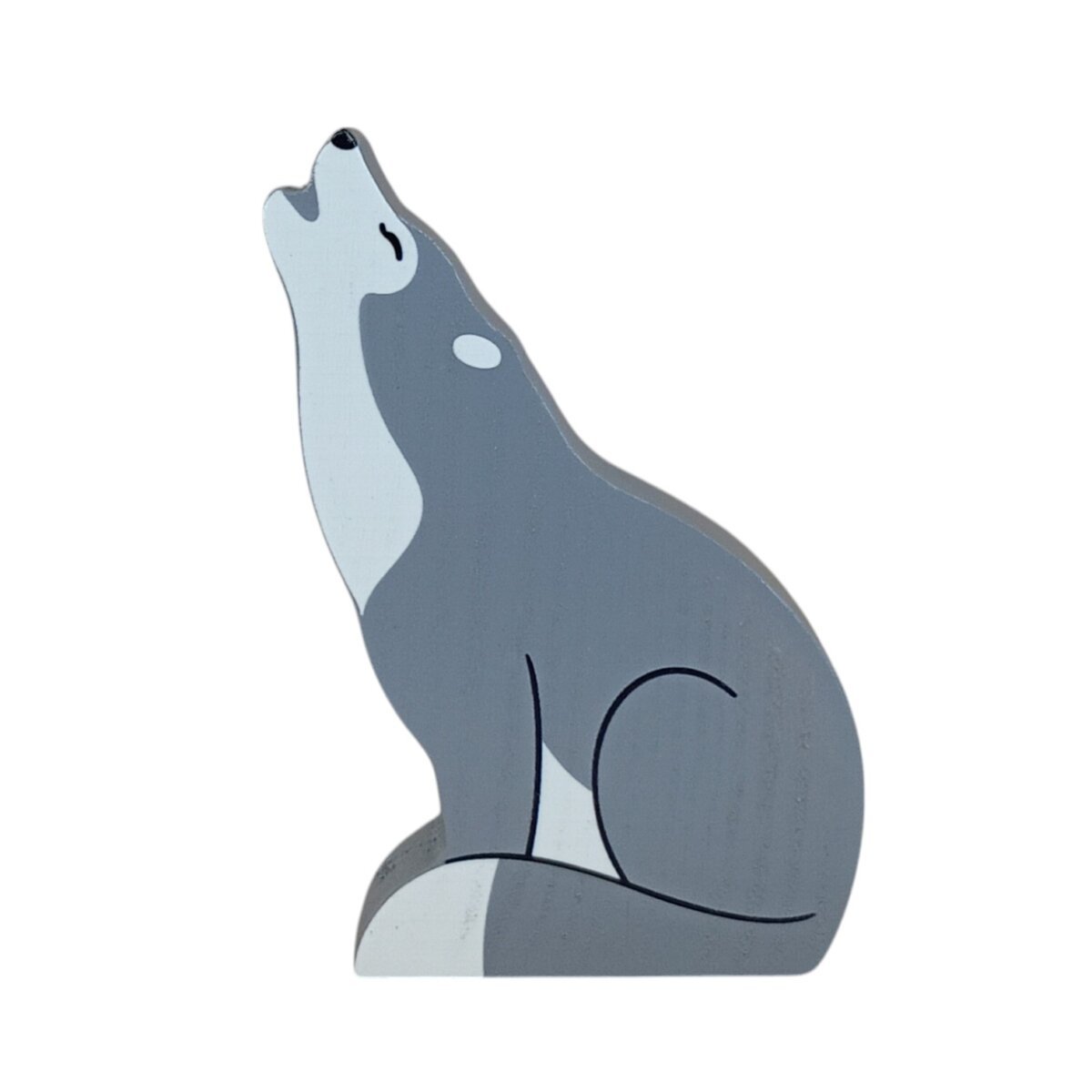 Play Toys Mighty Medium Creatures (Grey Wolf) Wooden Animal Toy. 10cm x 6cm x 2cm For Kids | 3+Year