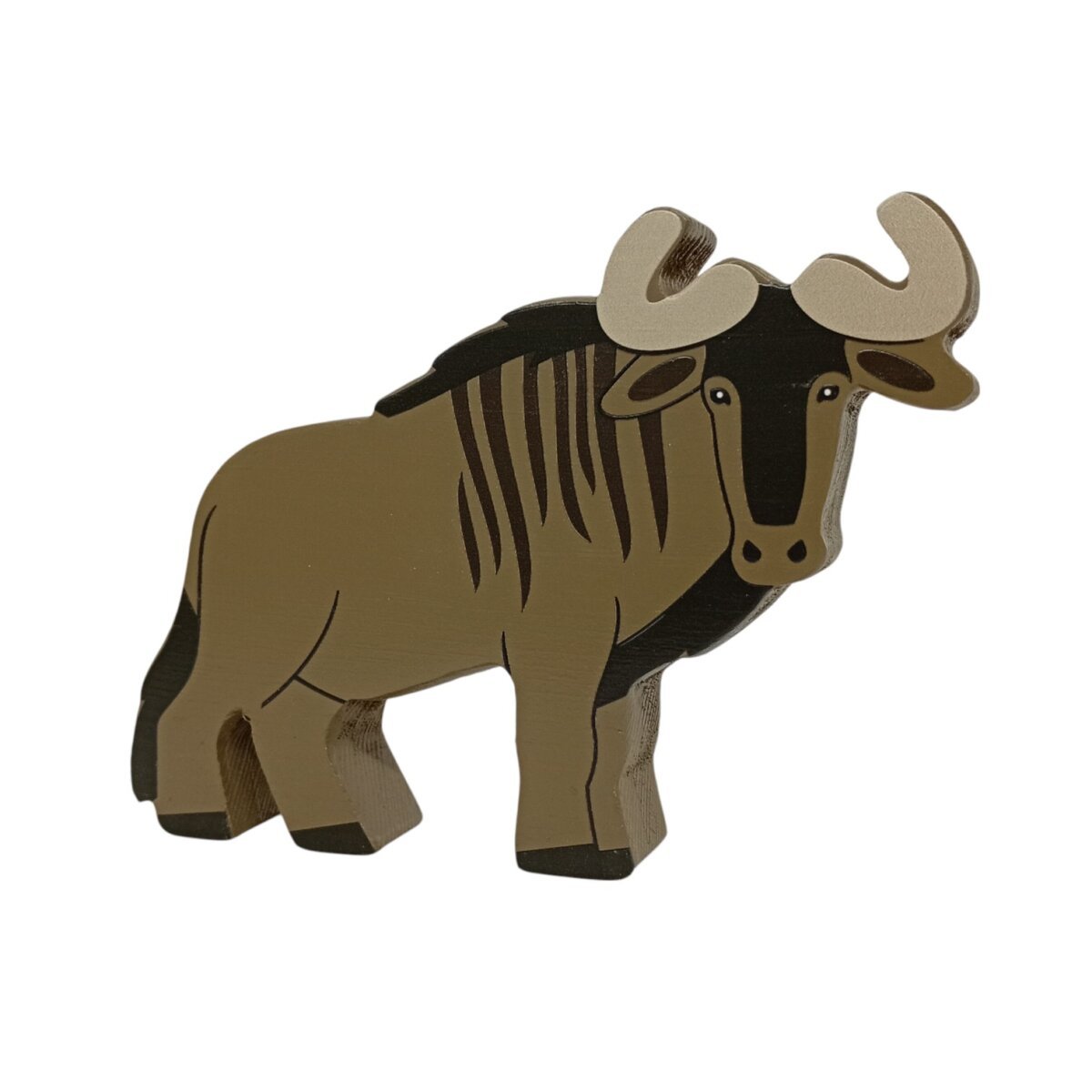 Play Toys 'Mighty Medium Creatures (Wildebeest) Wooden Animal Toy. 13cm x 10cm x 2.2cm For Kids | 3+Year