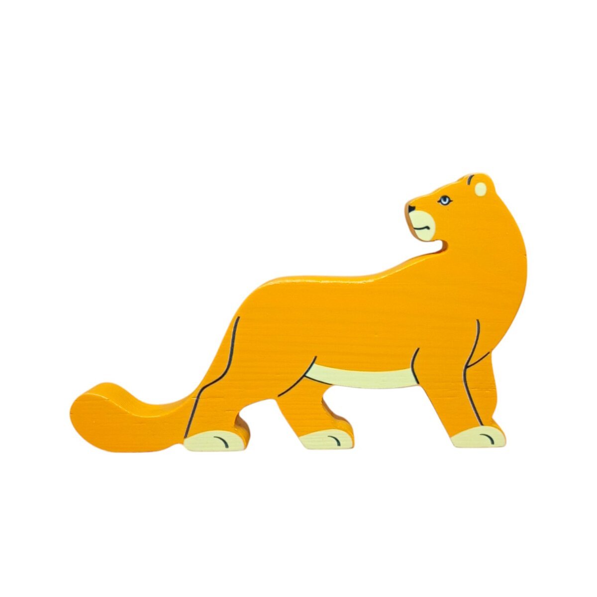 Play Toys Mighty Medium Creatures (Grand Mountain Lion) Wooden Animal Toy. 6cm X 9cm X 2.5cm For Kids | 3+Year