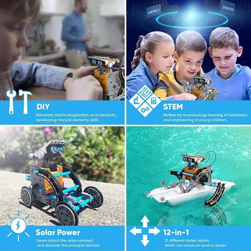 Buy STEM 14-in-1 Solar Energy Cool Robot DIY Building Kit 9+ Extra Modes  for Ultimate Creative Learning for Kids 7+Years for Online In India •