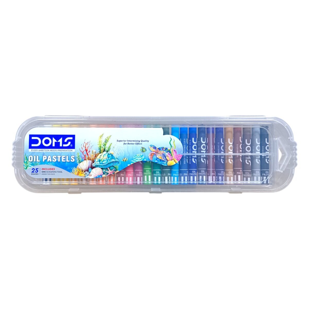 DOMS 25 Shades Oil Pastel with Case | Smooth Color Intermixing for Better Effect | Non-Toxic and Safe for Children's.| 5+Year