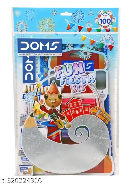 DOMS Fun Fiesta Kit | Kit for Creative Minds | Combination of 7 Stationery Items.| 5+Year