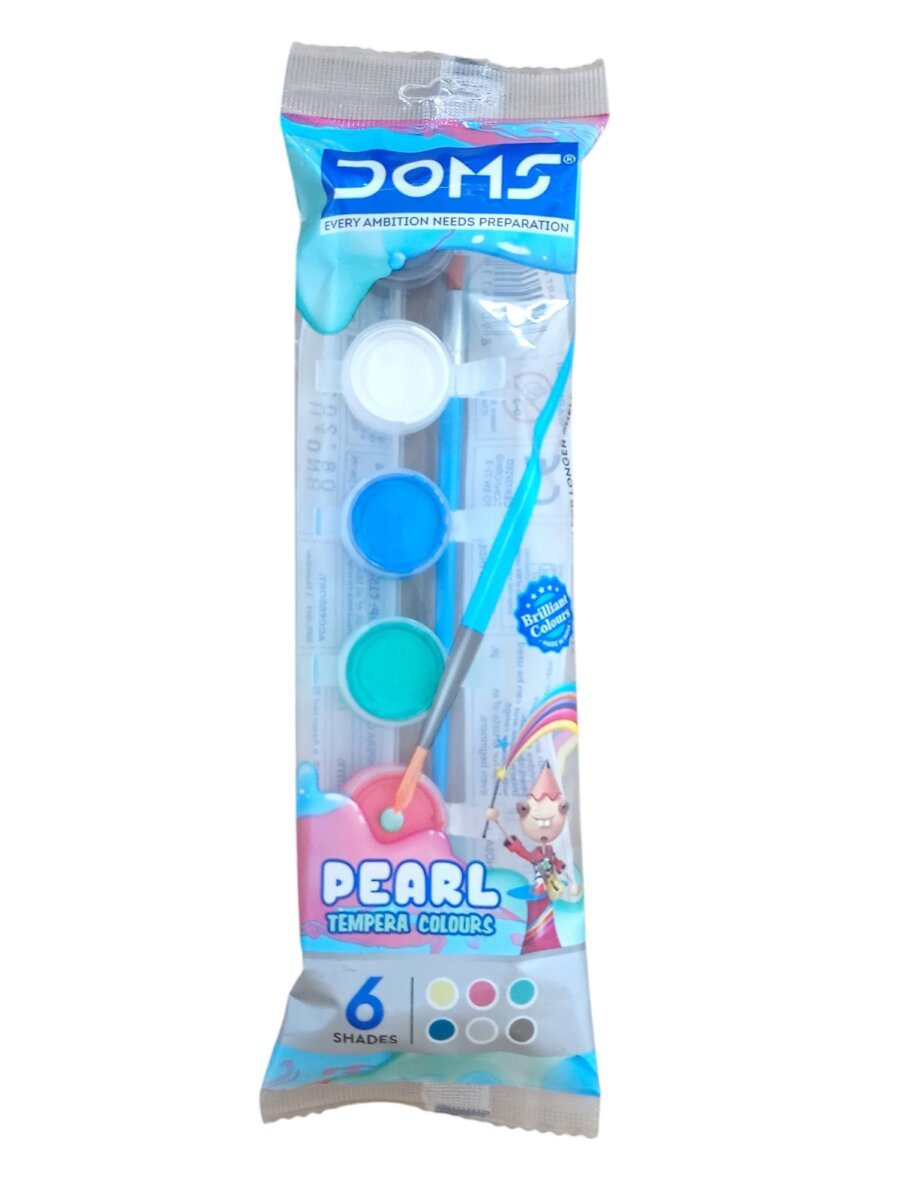 DOMS Tempera Colors 6 Shades Pouch Pack | Creates Transparent and Translucent Effect On Any Water Color Surface| 5+Year