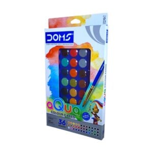 Doms Aqua 36 Shades Water Colour Cakes - Non-Toxic, Organic & Safe for Kids (5+ Years)