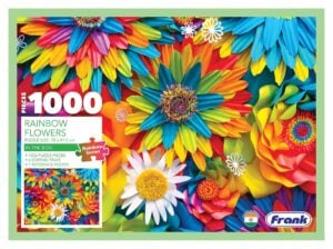 Frank Rainbow Flowers Jigsaw Puzzle for Adults – Amazing Realistic Illustration Puzzle for Kids and Adults, Premium Cardboard, Fun Brain Activity for Ages 6+ Years