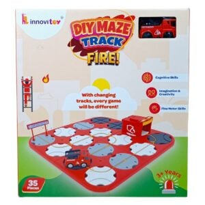 Innovitoy DIY Maze Track Fire Game 34 Pieces | Creative Building and Exciting Puzzle Fun for Kids | 3+ Years