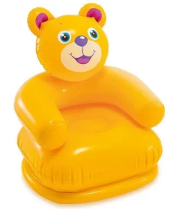Intex Inflatable Animal Yellow Teddy Chair – Fun PVC Air Sofa Seat for Kids 3+ Years | Amazing Lightweight And Comfy Kids Chair