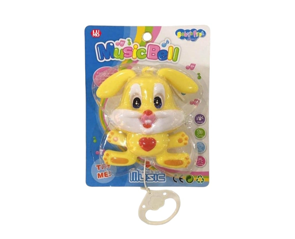 LUMO New Born Baby Rabbit Musical Bell Sweet Cuddle Pull String Toy For Kids | 1+Year
