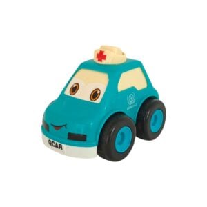 LUMO QCAR Cute Cartoon Friction Powered Ambulance Toy Vehicle - Fun Toy for 3+ Years Old Kids