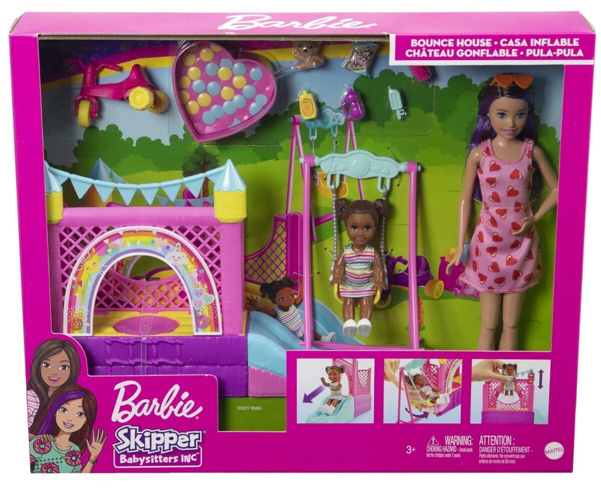 Mattel Barbie Skipper Babysitters Inc Bounce House Playset -HHB67 | 3+Year