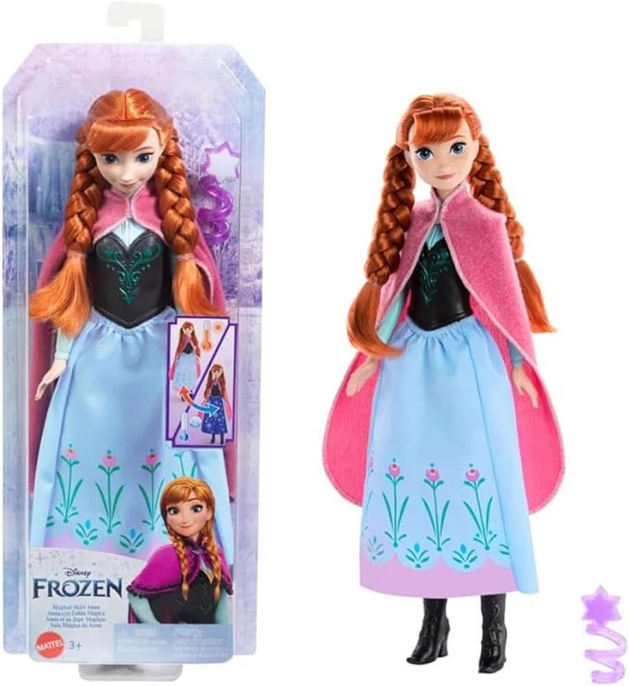 Mattel Disney Frozen Anna Magical Color-Change Skirt Fashion Doll | Enchanting Play and Magical Transformations for Kids | 3+ Years