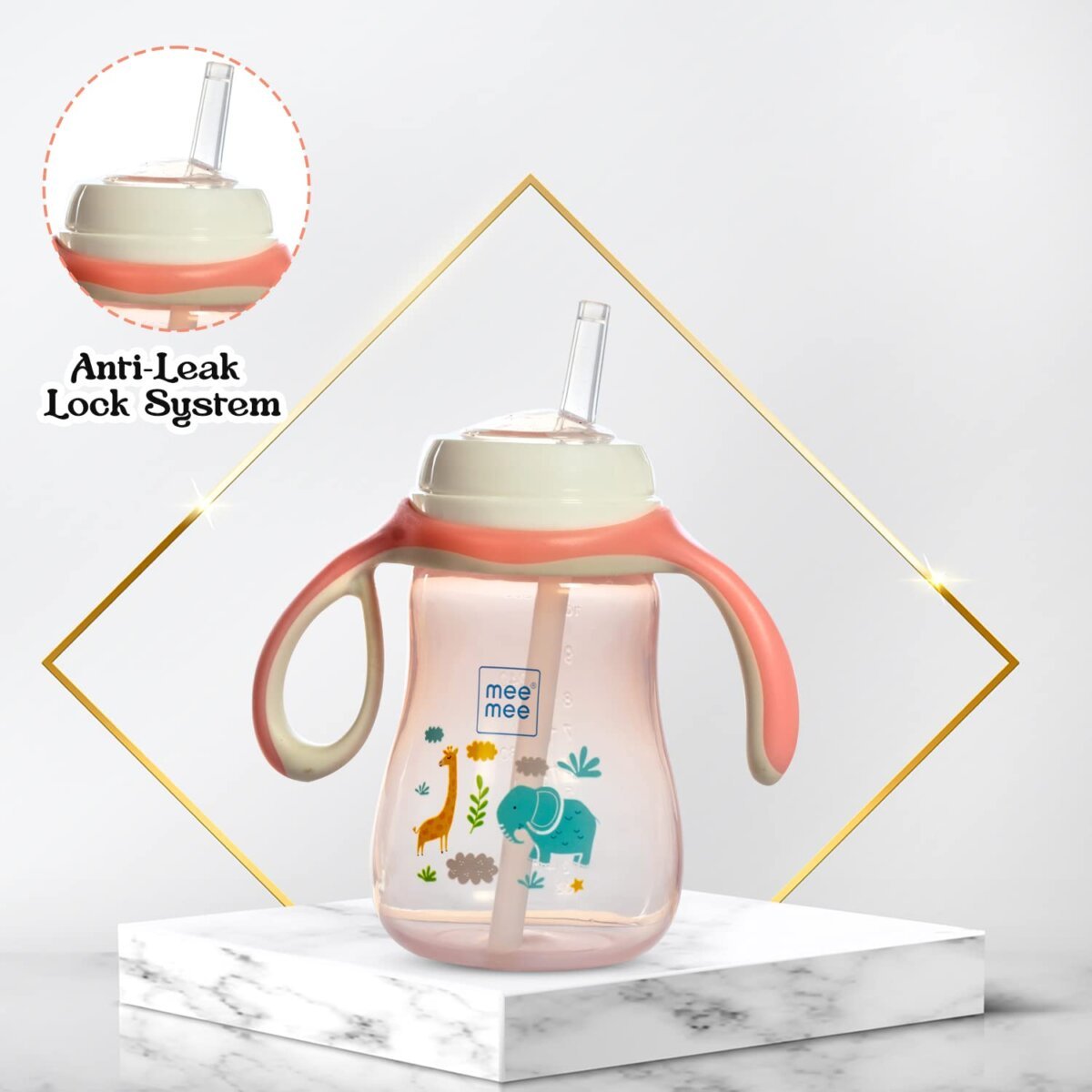 Mee Mee Advanced 2 in 1 Spout and Straw Sipper Cup | Twin Handle for Better Hold Grip and Drink | 300 ml, BPA Free, Non-Toxic with Anti Leak System | 3+ Months 4 Mee Mee Advanced 2 in 1 Spout and Straw Sipper Cup | Twin Handle for Better Hold Grip and Drink | 300 ml, BPA Free, Non-Toxic with Anti Leak System | 3+ Months - Image 4