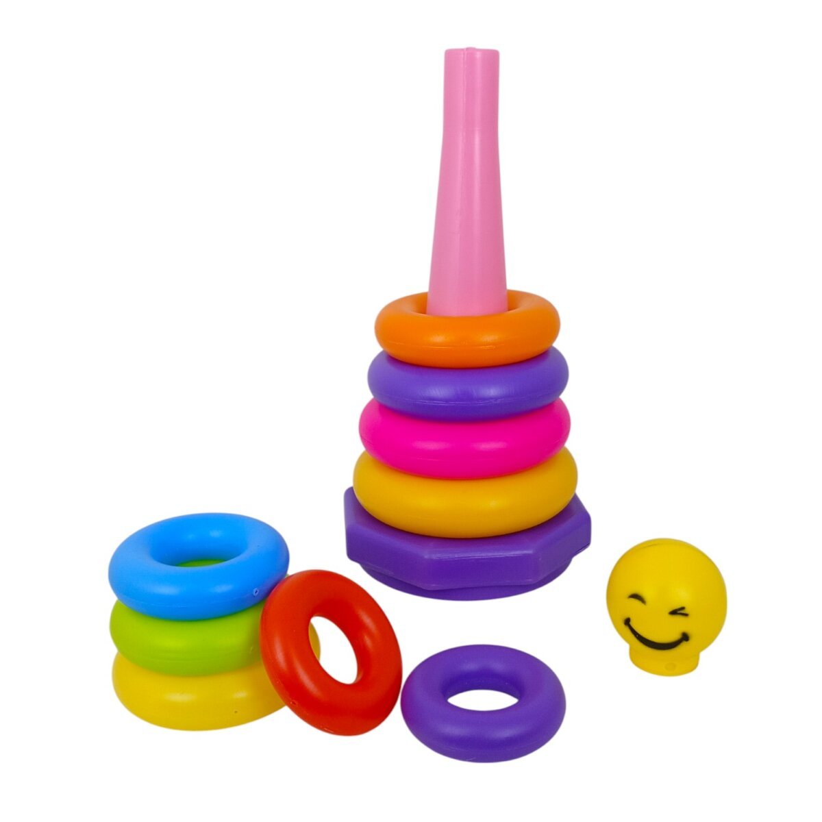 Buy Ratna's Smiley Stacking Ring Jumbo Plastic Multicolor Different Size  Rings Fun and Educational Toy for 1+ Years for Online In India •
