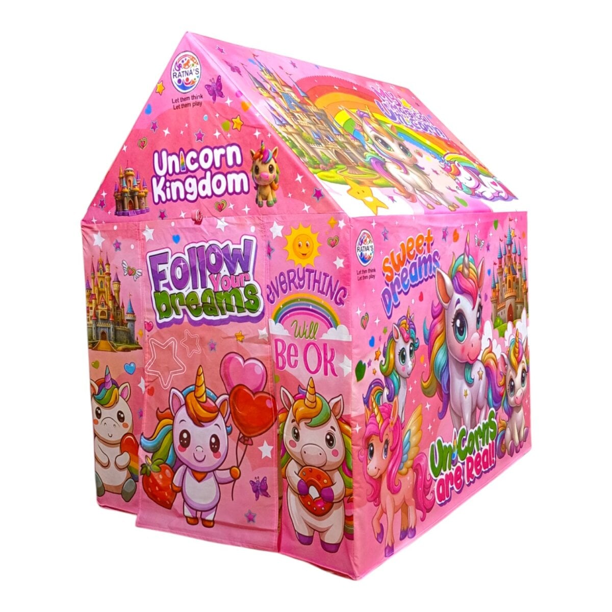 Ratna's Unicorn Kingdom Tent Play House indoor play, Ratna's Unicorn Kingdom Tent Play House outdoor play, Ratna's Unicorn Kingdom Tent Play House kids tent, Ratna's Unicorn Kingdom Tent Play House magical playhouse