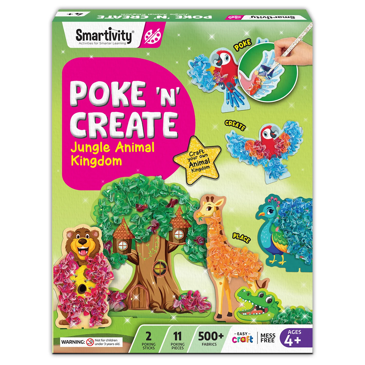 Smartivity Poke N Create Jungle Animal Kingdom Kit | Hands-On STEM Fun DIY Kit for Kids | 6+ Years