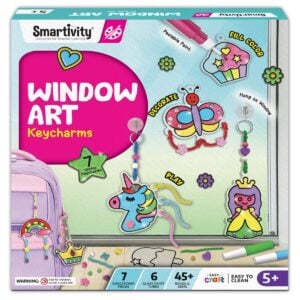 Smartivity WINDOW ART Keycharms | Create Princess, Unicorn, Rainbow, Butterfly and Many More | Sun Catcher Craft DIY Activity Kit.