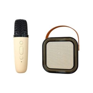 Wireless Rechargeable Karaoke Mic with Speaker for Singing, Wireless Mini Portable Bluetooth Speaker with Microphone and LED Lights