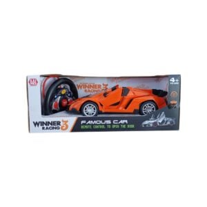 1:16 Scale Famous Winner Racing 3 Remote Control Car with Lights and Openable Doors | Fun RC Car for Kids 4+ Years
