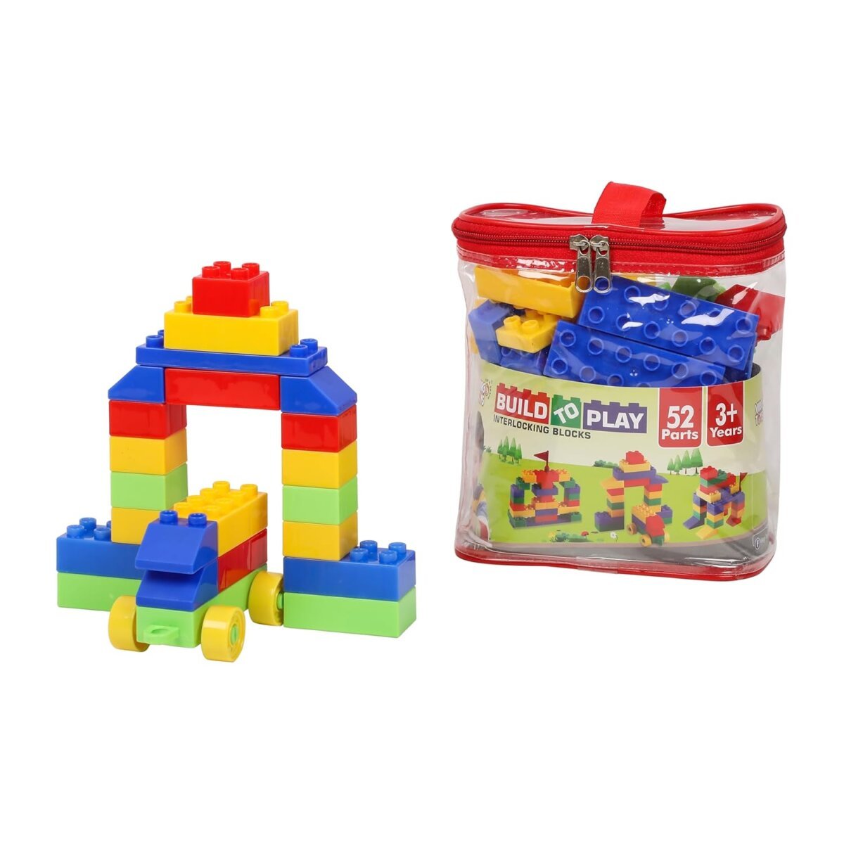 52 Parts Build to Play Interlocking Creative Building Blocks For Kids | 3+ Years.