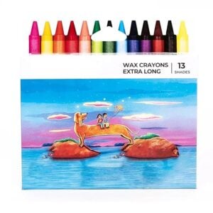 Camel Wax Crayons Extra Long 13 Shades Amazing Bright Bold Easy Grip Colouring Fun for Kids 3+ Years